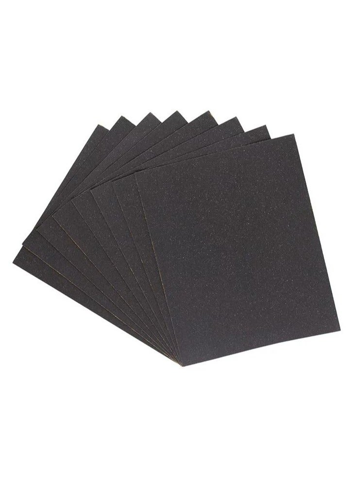 درافل ورق صنفرة أسود مقاوم للماء من Duravel، 10 قطع، للعمل على هياكل السيارات والطلاء والورنيش والأثاث وغيرها من المعادن اللينة والمواد السطحية الصلبة والصنفرة (GRIT100) - Image 1