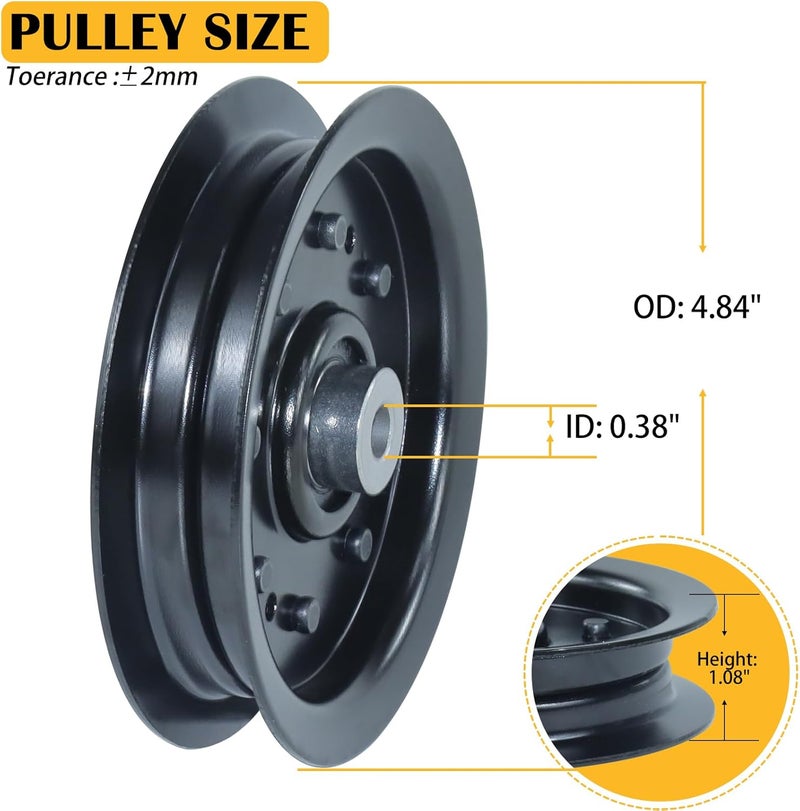 BOSFLAG 2 Pack 756-04129b Idler Pulley Replaces Cub Cadet 756-04129 Idler Pulley 756 04129 Idler Pulley 756-04129b Pulley 756-04129c, 956-04129, 753-08171 Idler Pulley Kit, Cub Cadet rzt50 Pulley - Image 4