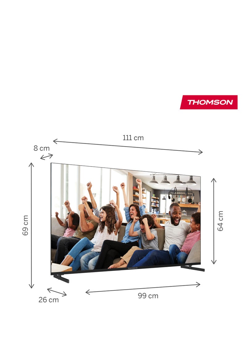 Thomson تلفاز Thomson الذكي 55 بوصة 4K UHD – موديل 2025 مع مساعد جوجل الصوتي، التحكم الصوتي الذكي، يوتيوب ونتفليكس مدمجين، شاشة بدقة 3840x2160 بكسل، تصميم أرجل جانبية – تلفاز LED بدون إطار - Image 4
