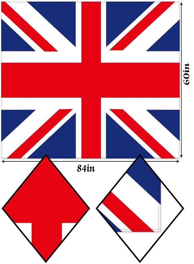 Hafangry Union Jack Flag Tablecloth Great Britain United Kingdom Party Decoration UK British Patriotic Events Kitchen Dining Room Home Decor-60×84inch - Image 3