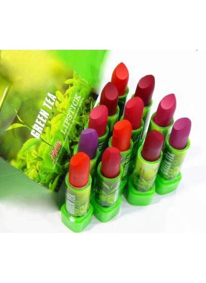 ADS - Green Tea Extract Matte Lipstick Set Of 12 With Multi Shades For Women & Girls ; Lipstick Multi Shades Lipstick - Image 1