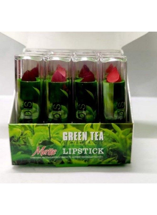 ADS - Green Tea Extract Matte Lipstick Set Of 12 With Multi Shades For Women & Girls ; Lipstick Multi Shades Lipstick - Image 1