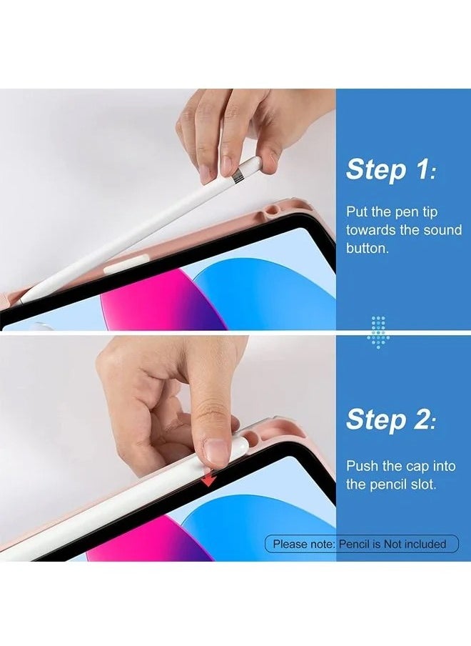 Shockproof Case for iPad 10th Generation 10.9 Inch (2022): This durable cover features a clear, transparent back shell to protect your iPad while showcasing its design. It includes a built-in pencil