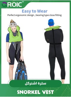 GROIC Snorkel Life Vest for Adults, Inflatable Adjustable Safety Snorkeling Jackets Swimming Diving Surfing Water Sports, Fun Portable Swim  - Image 4
