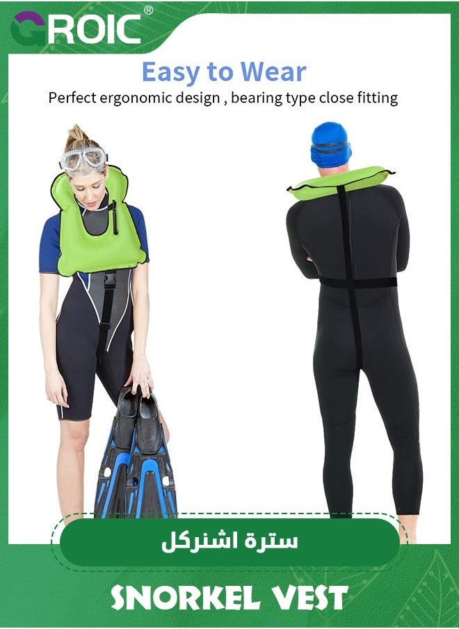 GROIC Snorkel Life Vest for Adults, Inflatable Adjustable Safety Snorkeling Jackets Swimming Diving Surfing Water Sports, Fun Portable Swim  - Image 4