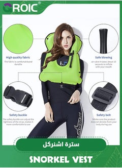 GROIC Snorkel Life Vest for Adults, Inflatable Adjustable Safety Snorkeling Jackets Swimming Diving Surfing Water Sports, Fun Portable Swim  - Image 2