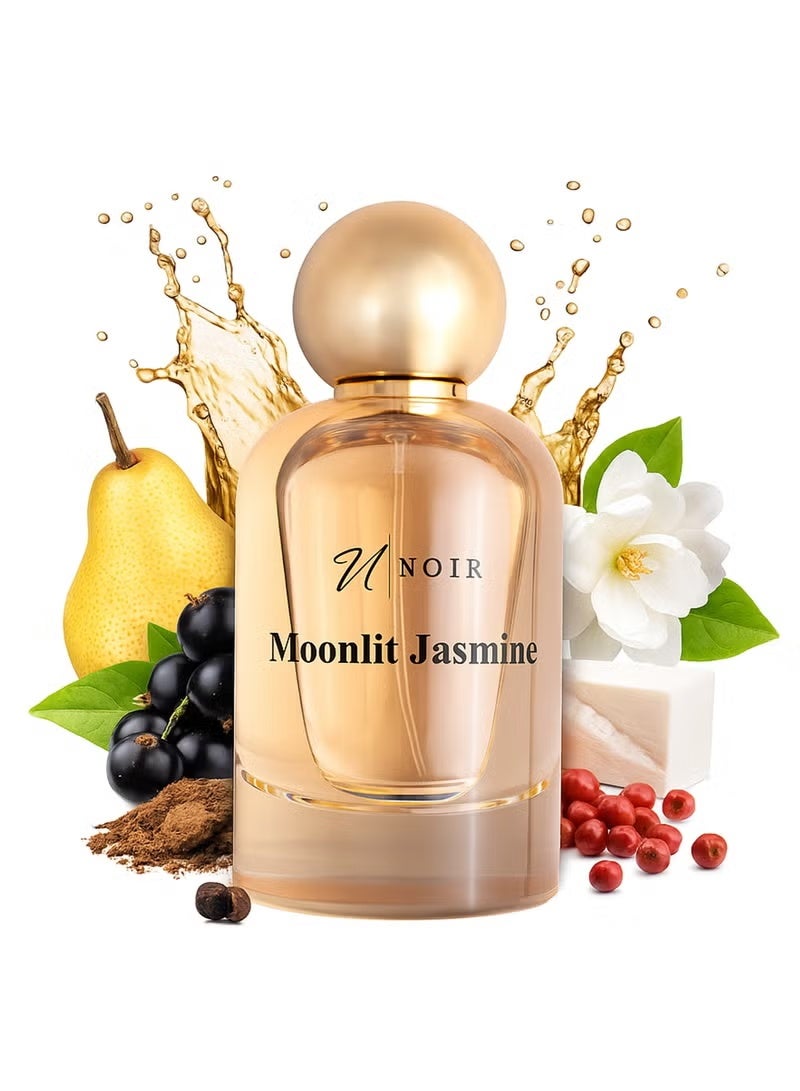 noir Moonlit Jasmine Eau de Parfum for Women – Warm, Sweet Floral Fragrance of Jasmine, Peach & Amber with Creamy Caramel & Sandalwood | Long Lasting Luxury Scent – 100ml - Image 1