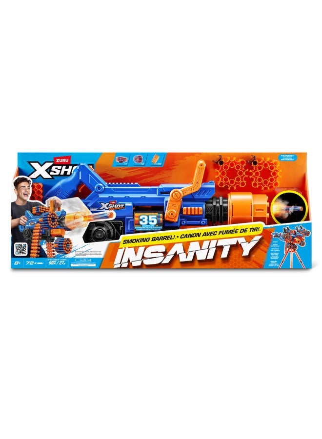 X-Shot Insanity Smoking Barrel Blaster With 72 Darts - Image 1