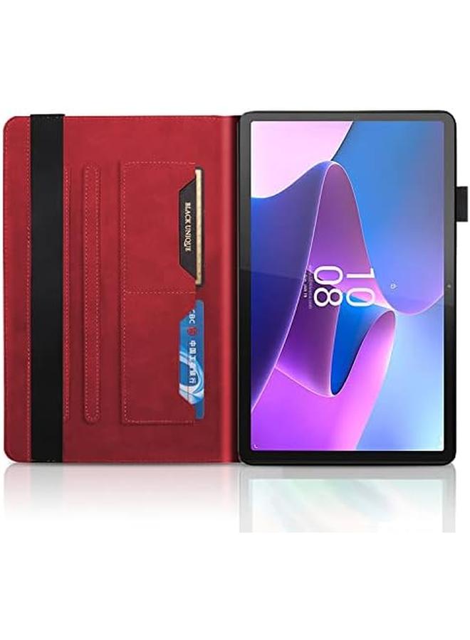 Case For Lenovo Tab P11 Pro 2Nd Gen 11.2 Inch 2022 Folio Flip Pu Leather Protective Case Lenovo Tab P11 Pro 2Nd Gen Pen Holder Stand Wallet Cover Case Tablet Case Lenovo Tb132Fu Tb138Fc Red