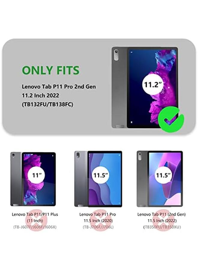 Case For Lenovo Tab P11 Pro 2Nd Gen 11.2 Inch 2022 Folio Flip Pu Leather Protective Case Lenovo Tab P11 Pro 2Nd Gen Pen Holder Stand Wallet Cover Case Tablet Case Lenovo Tb132Fu Tb138Fc Red