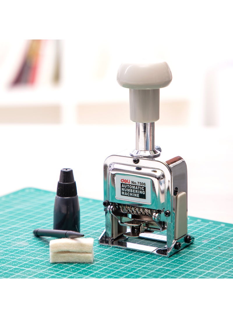 ديليE7506 آلة ترقيم بـ6 أرقام، بيضاء – مثالية لتصنيف المكتب والترقيم - Image 2