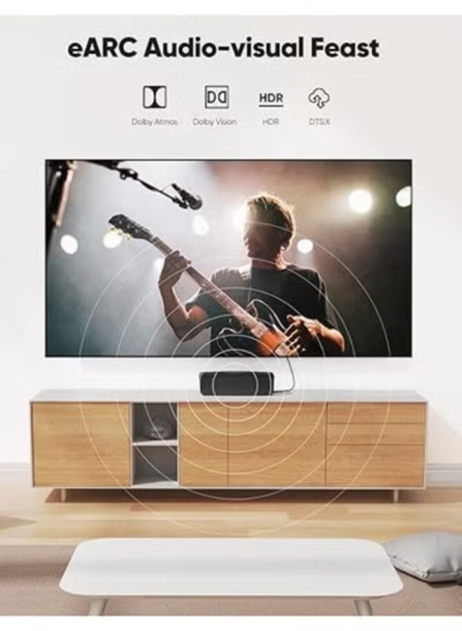 كابل HDMI 2.1 فايبر أوبتيك بطول 200 قدم – فائق السرعة 48 جيجابت – مرن ومضفر لدقة 4K@120Hz، HDR و3D - Image 2