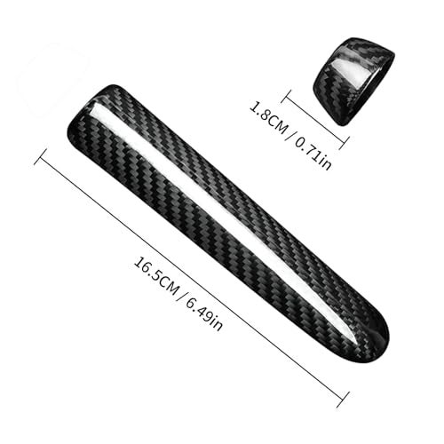 BLAKAYA Compatible with Carbon Fiber Original Car Handbrake Cover Set Automotive Shift Lever Modified Protection Decoration for Mini Cooper F55 F56 F57 2PCS Black - Image 3