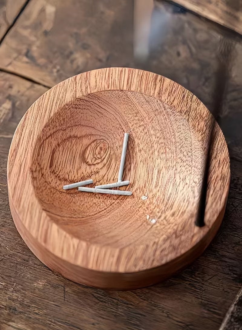 حامل بخور من الخشب الصلب، تصميم متعدد الأغراض، مبخرة خشبية مع وعاء لجمع الرماد وحامل أعواد البخور، مناسب لتزيين المنزل واليوغا والمنتجعات الصحية والتأمل - Image 2