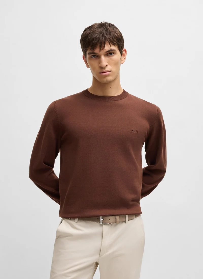BOSS Suede belt with polished pin buckle
