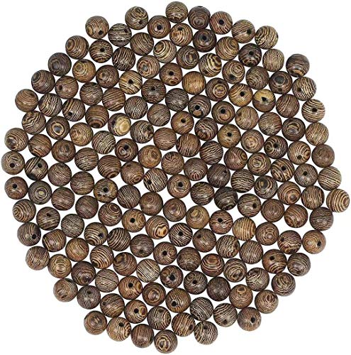 Prometis 200pcs 10mm Natural Sandalwood Round Beads Gorgeous Craft Handmade Polished Spacer Mala Pray Beads with Elastic Cord for Bracelets DIY Rosary Tasbih Jewelry Making - Image 4