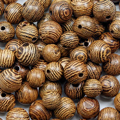 Prometis 200pcs 10mm Natural Sandalwood Round Beads Gorgeous Craft Handmade Polished Spacer Mala Pray Beads with Elastic Cord for Bracelets DIY Rosary Tasbih Jewelry Making - Image 3
