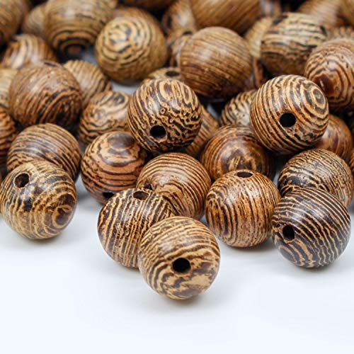 Prometis 200pcs 10mm Natural Sandalwood Round Beads Gorgeous Craft Handmade Polished Spacer Mala Pray Beads with Elastic Cord for Bracelets DIY Rosary Tasbih Jewelry Making - Image 1