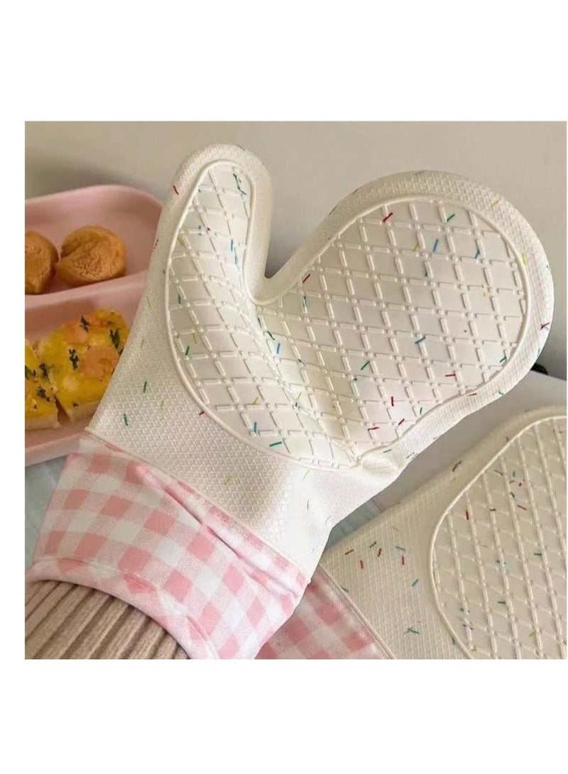 1 Piece Silicone Oven Gloves Heat-Resistant, Non-Slip Kitchen Mitts for Baking, Cooking & Microwave Use - Image 2