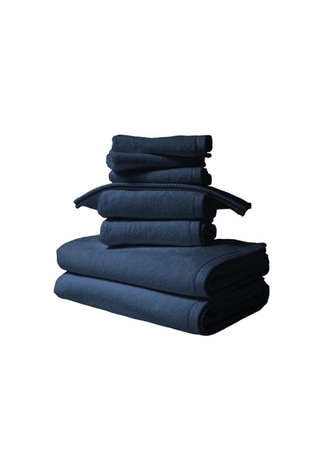 Hotel Suite Towel Combo - Navy Blue - 2x Bath, Hand, Face