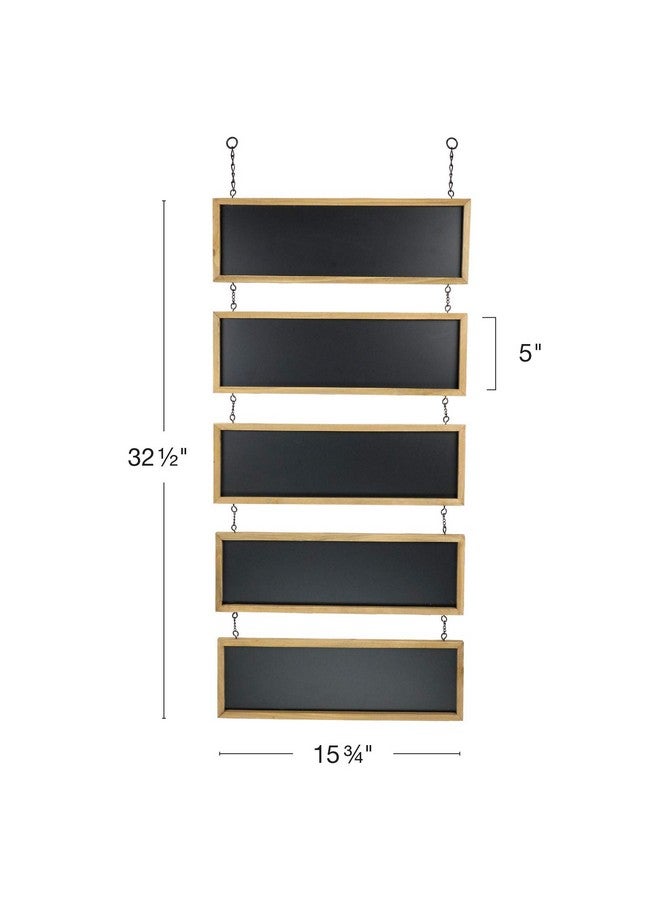 Excello Global Products EXCELLO GLOBAL PRODUCTS Hanging Chalkboard Sign Wooden Framed Vintage Rustic Wedding Signs Kitchen Pantry & Wall Decor Rectangle Erasable Black Board Connected Panels with Chains: 32 1/2 x 15 3/4 - Image 3