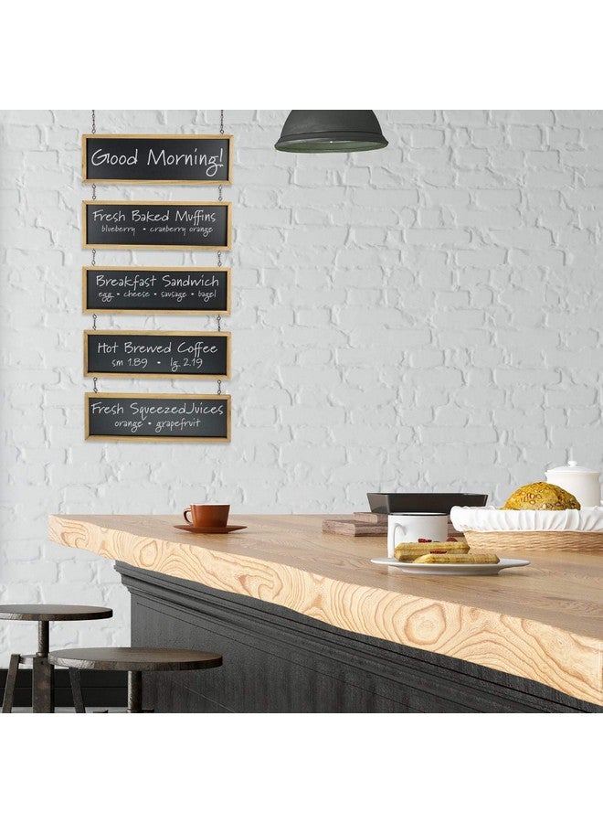 Excello Global Products EXCELLO GLOBAL PRODUCTS Hanging Chalkboard Sign Wooden Framed Vintage Rustic Wedding Signs Kitchen Pantry & Wall Decor Rectangle Erasable Black Board Connected Panels with Chains: 32 1/2 x 15 3/4 - Image 5
