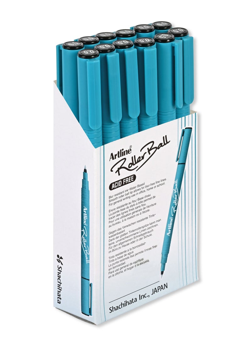 Artline 12 Pieces 4200 Roller Ball Pen, Acid Free, 0.5mm, Color: Black - ARBNERB-4200BK - Image 5