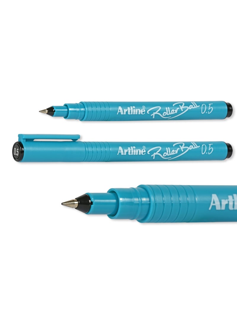 Artline 12 Pieces 4200 Roller Ball Pen, Acid Free, 0.5mm, Color: Black - ARBNERB-4200BK - Image 4
