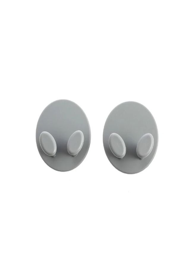 Set of 2 Gray Power Plug Socket Hooks for Wall Decoration and Home Organization - Image 1