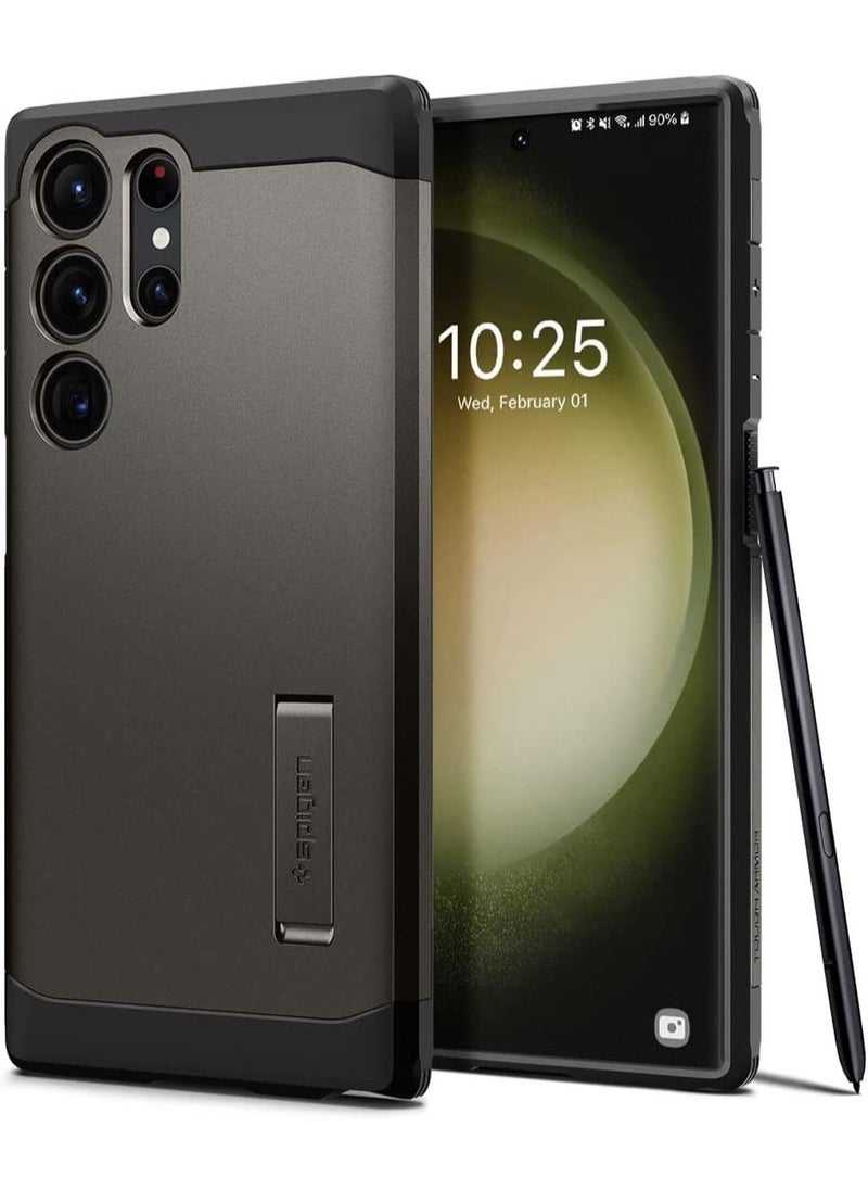 Spigen - Tough Armor for Samsung Galaxy S23 ULTRA Case Cover with Extreme Impact Foam - Gunmetal - Image 1