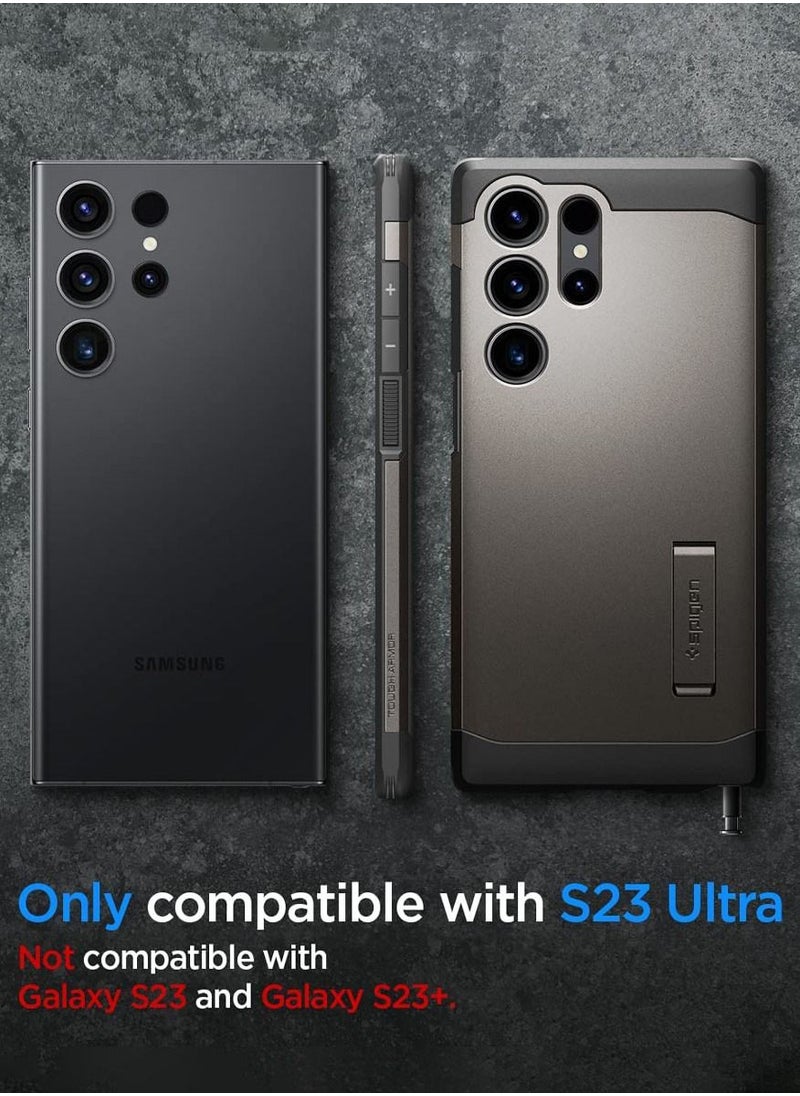 Spigen - Tough Armor for Samsung Galaxy S23 ULTRA Case Cover with Extreme Impact Foam - Gunmetal - Image 1