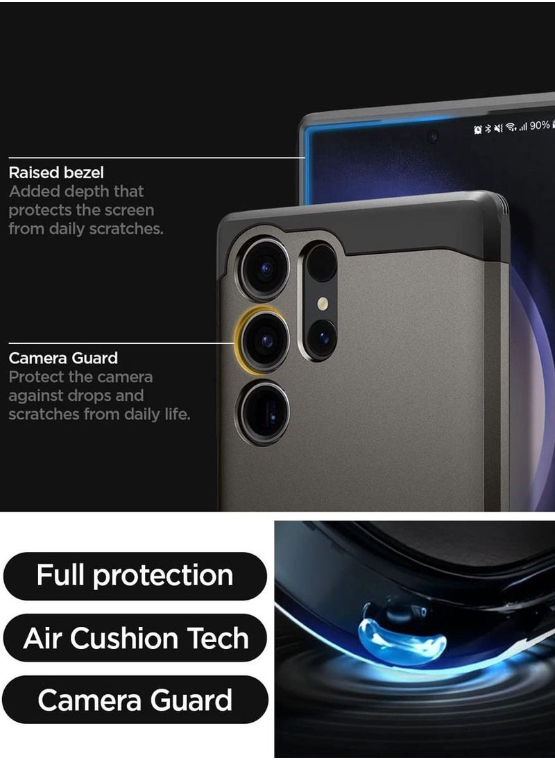 Spigen - Tough Armor for Samsung Galaxy S23 ULTRA Case Cover with Extreme Impact Foam - Gunmetal - Image 1