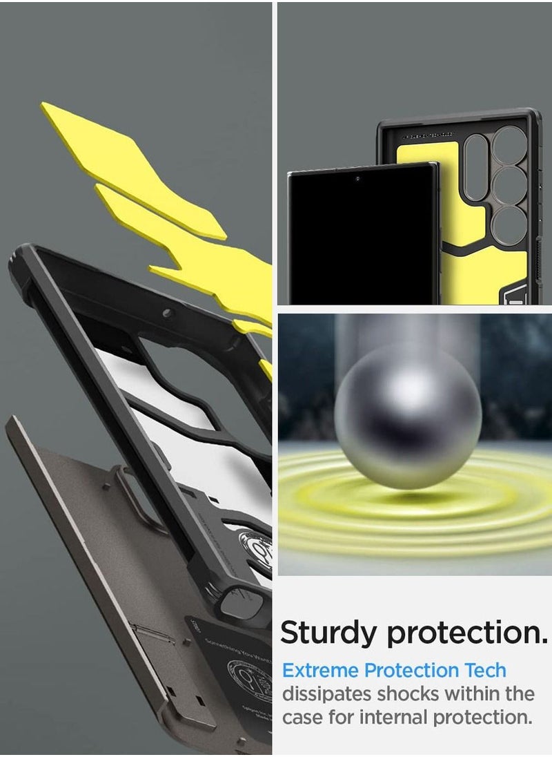 Spigen - Tough Armor for Samsung Galaxy S23 ULTRA Case Cover with Extreme Impact Foam - Gunmetal - Image 1