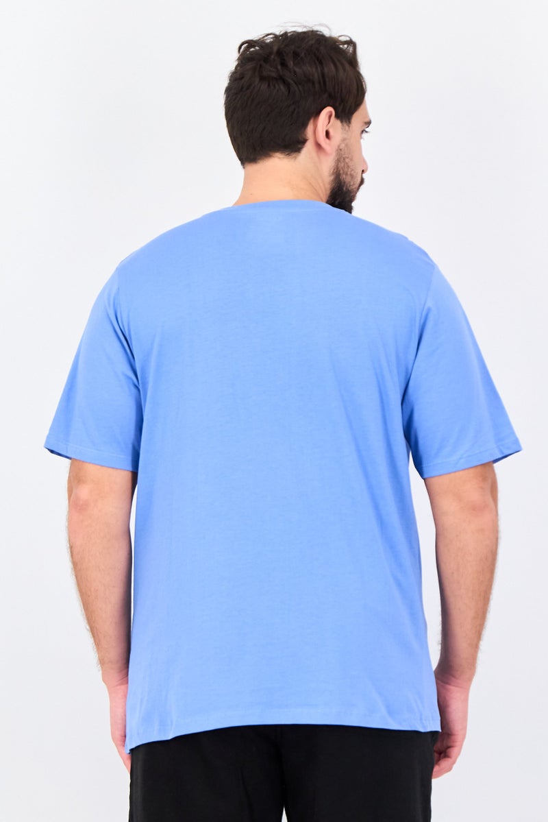 Reebok Men Sportswear Fit Short Sleeve Outdoor T-Shirt, Blue - Image 3