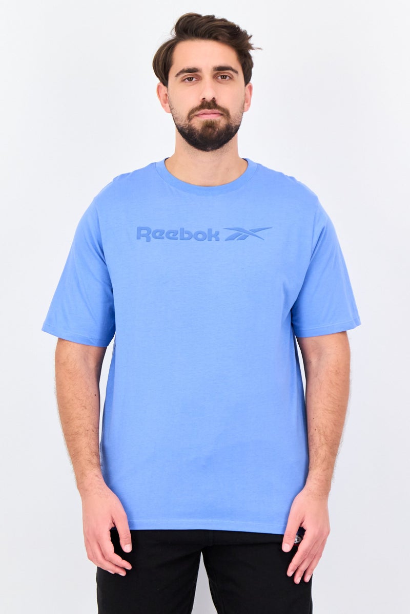 Reebok Men Sportswear Fit Short Sleeve Outdoor T-Shirt, Blue - Image 1