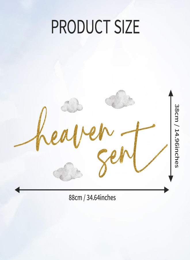 Dvehdbay Heaven Sent Baby Shower Decorations - Heaven Sent Sign for Backdrop Balloons Arch, Gold Heavenly Birthday Party Decorations, Cloud Gender Reveal Decorations, 1st Party Supplies Banner for Girl Boy - Image 4