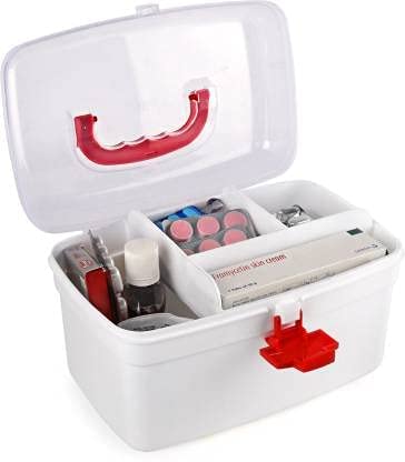 Glive حافظة أدوية محمولة من GLive، صندوق تخزين للإسعافات الأولية، منظم بلاستيكي - Image 4