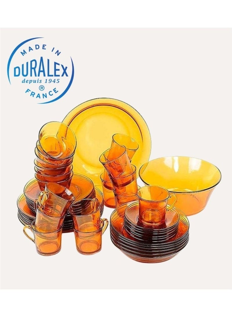 دوراليكس طقم سفرة أواني زجاجية فرنسي فاخر بلون العسلي – 44 قطعة من Duralex - Image 5