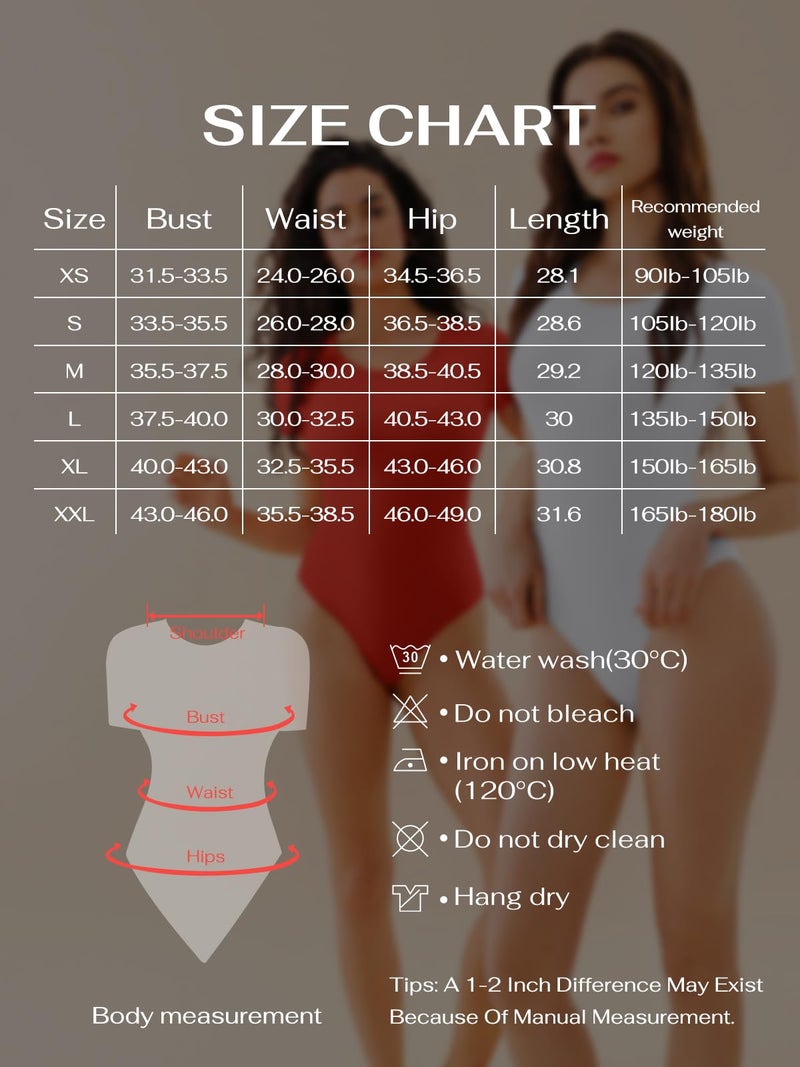 REORIA White Double Lined Basic Bodysuits Short Sleeve Body Suits Trendy Summer Outfits Tops for Women 2025 Medium - Image 5