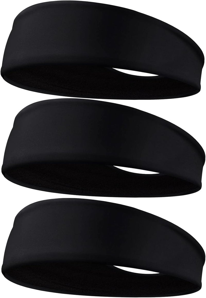 Braylin Men's Headbands, 3-Pack Head Band for Men, Sport Sweatbands for Running Fitness Yoga Cycling, Sweat Wicking Non Slip - Image 1