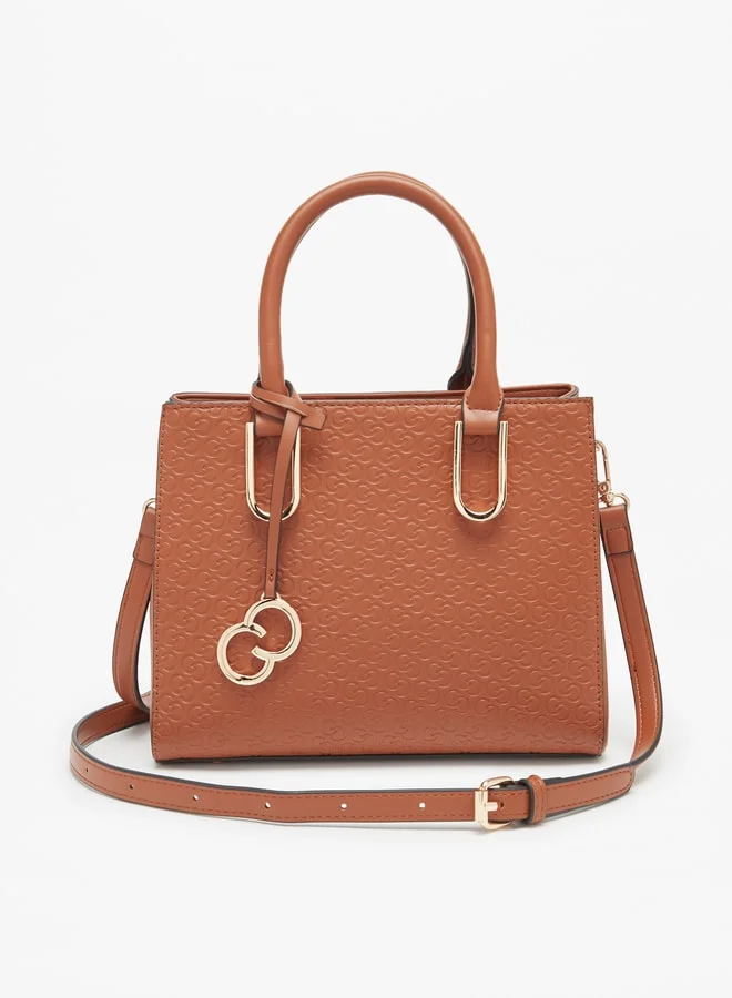 سيليست Women's Monogram Embossed Tote Bag with Detachable Strap