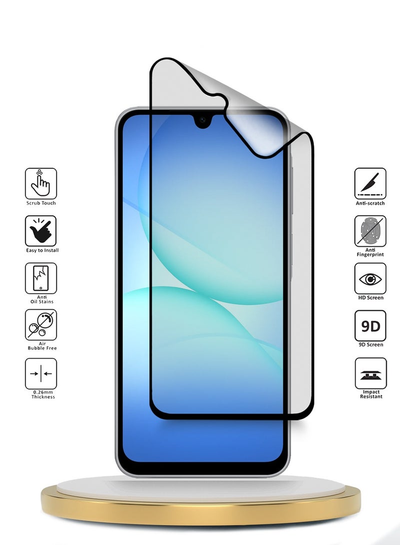 دبليو تيك حماية شاشة مرنة كاملة من السيراميك النانوي Premium لجهاز Samsung Galaxy A17 5G 2025 بغطاء كامل ومادة لاصقة كاملة (MSCNMN) - شفاف/أسود - Image 2