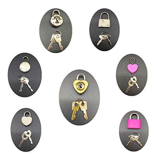 Guaishou Mix Color Style Mini Heart Luggage Locks Padlocks Archaize Lock with Keys Pack of 7pcs - Image 5