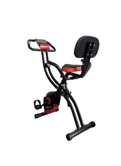 PowerMax Fitness PowerMax Fitness® BX-110SX Stationary Exercise X Bike with 8-levels Magnetic Resistance, Indoor Upright Foldable Cycling Bike with Back and Arm Rests and LCD Monitor for Home Workout attractive bike  - Image 1