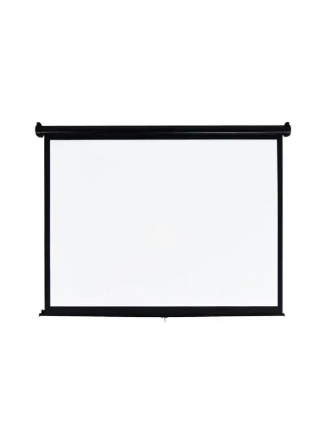 Manual Wall Projector Screen, 300 × 300 cm, Matte White Surface, Pull-Down Mechanism, Wall & Ceiling Mountable, Metal Housing, White