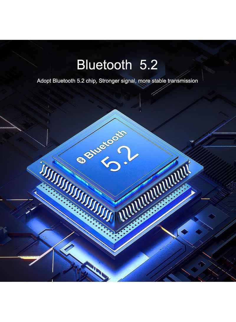 Captaintech Bluetooth 5.2 Transmitter Receiver, HiFi Bluetooth Audio Adapter with Display, Wireless Audio Adapter for Music Streaming Sound System, Headphones, TV, Support TF Card/RCA/3.5mm AUX Output - Image 4