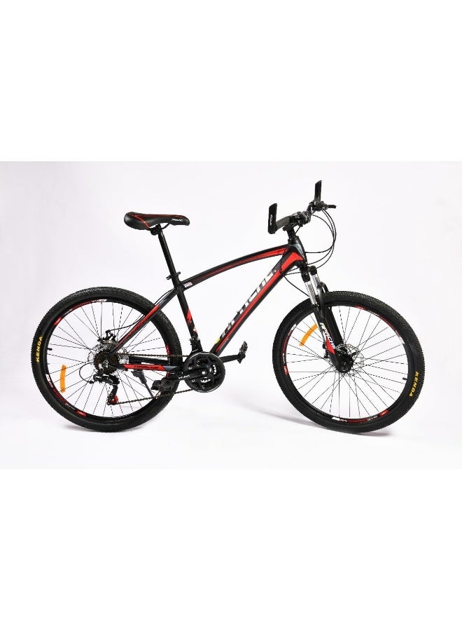 Challengers Aluminum 21-Speed Rectangular Mountain Bike, Size 26, Black/Red - Image 1