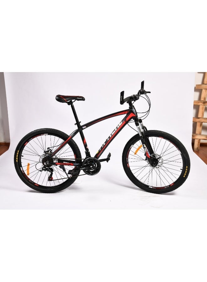 Challengers Aluminum 21-Speed Rectangular Mountain Bike, Size 26, Black/Red - Image 2