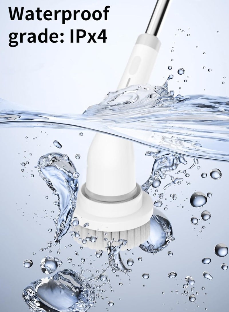 general 8-in-1 Cordless Electric Spin Scrubber, USB Charging Bathroom Wash Brush, Multifunctional Electric Cleaning for Bathroom Shower Bathtub Glass Car (Color : Gray) - Image 4
