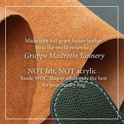 Bonte WOC Shaper with Wings, Italian Leather Base Shaper, Saver and Insert for Wallet on Chain Bags, Full Grain Italian Leather (Black) - Image 2